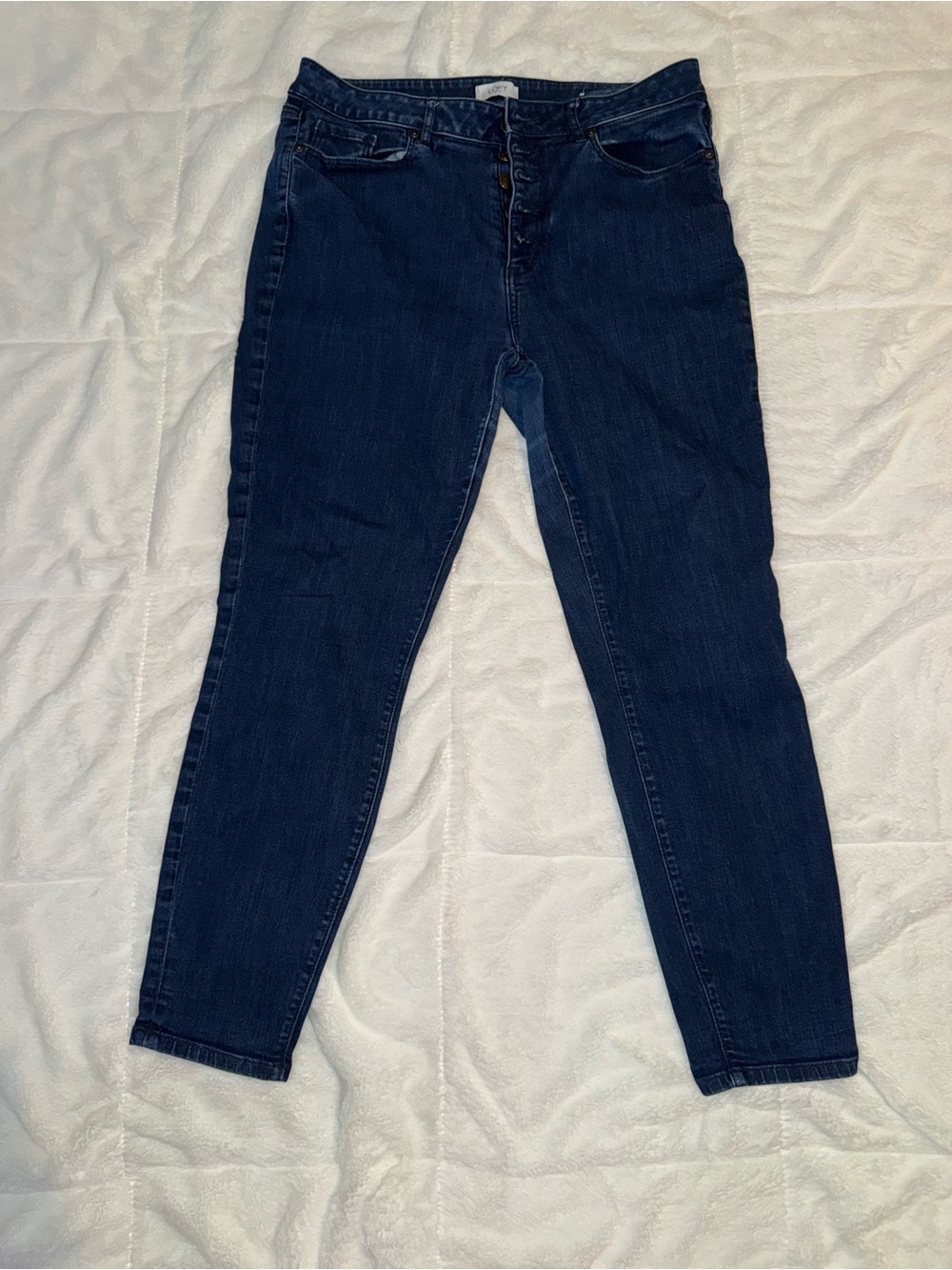 LOFT Dark Indigo High-Rise Skinny Jeans